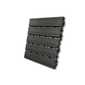 Ds5-w06-dw02 Aura Deck Driftwood Interlocking Floor Tile Gray - 6 Pack