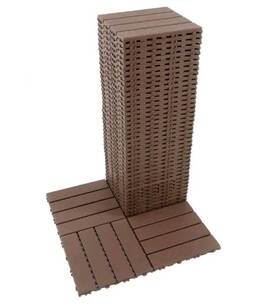 Autmoon Db-1ft-br 12 X Inch Plastic Interlocking Flooring Tiles Indoor And Outdoor Patio Garden