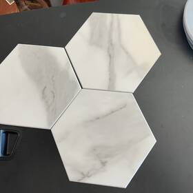 Avant Bx-st01 Decor 12 Tiles Calacatta Hexagon Peel And Stick 6 Inch X 6.9