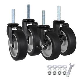 Axl Ct516-50pvc-us 3 Inch Caster Wheels 3/8 -16 X 1-1/2 Threaded Stem Casters With Brake Tpr R