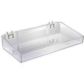 Azar Displays 313025276276 16 Inch W X 8 D 3 H Clear Crystal Styrene Open Tray 2-pack