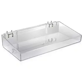 Azar Displays 313025276276 16 Inch W X 8 D 3 H Clear Crystal Styrene Open Tray 2-pack