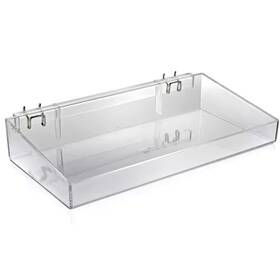 Azar Displays 445013065050 16 Inch W X 8 D 3 H Clear Crystal Styrene Open Tray 2-pack