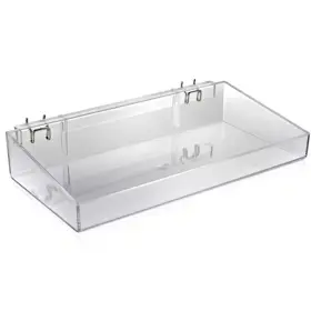 Azar Displays 445013065050 16 Inch W X 8 D 3 H Clear Crystal Styrene Open Tray 2-pack