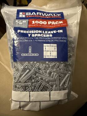 Barwalt 035965330954 Open- Tools 1/8-in Plastic T-shaped Leave-in Tile Spacer 970 Pack