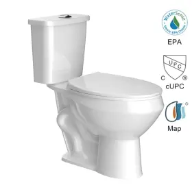 Bathpro 755340917647 Two-piece Dual Flush Elongated Toilet 1.1/1.6 Gpf With Slow