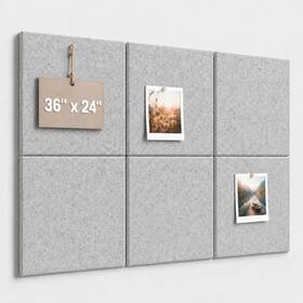 Baysola Jzbb-0001 Large Cork Boards For Walls 36 Inch X 24 Self Adhesive Felt Wall Tiles Ide