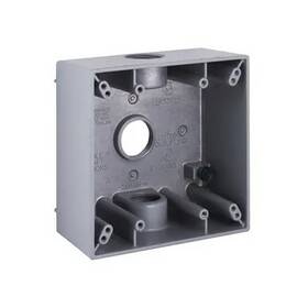 Bell Outdoor 5341-0 12 Pack - 2-gang Weatherproof Box 3 3/4 Inch Threaded Outlets Gray