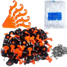 Beloosye 445056440418 Tile Leveling System Kit 200pcs Reusable Leveler Spacers 1000pcs 1/12 Inch Cros