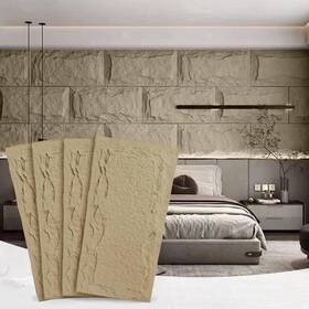 Besutosera Besutosera-bjb002 Stone 3d Wall Panels 4-pack Pu 23.6 Inch 47.2 Paneling For Int