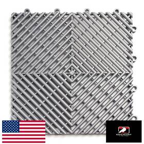 Big Floors B0753m718g Racedeck Free-flow Interlocking Garage Flooring Tiles - Alloy 48 Pack 12x12 Inch