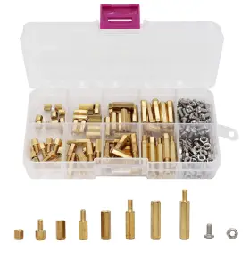 Cf-214 Binifimux 200pcs M3 Hex Brass Spacer Standoff Srcrews Nuts Copper Tone