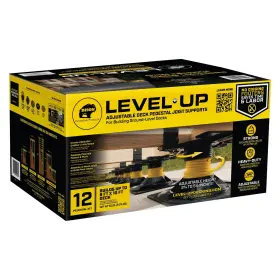 12-pedestal Bison 070798060029 7079806002 Level.up System Adjustable Deck Joist Support Kit Black