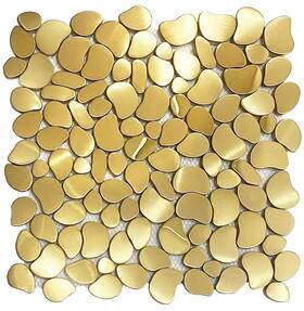 Blujellyfish Pmt8 Metal Pebble Mosaic Tiles For Kitchen Backsplash Bathroom Accent Wall 5 Sheets