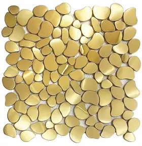 Pmt8 Blujellyfish Metal Pebble Mosaic Tiles For Kitchen Backsplash Bathroom Accent Wall 5 Sheets