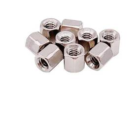 Bnafes Qm-882202 #4-40 6mm Female Thread Brass Hex Nut Spacer Standoff Pillar Pack Of Silver
