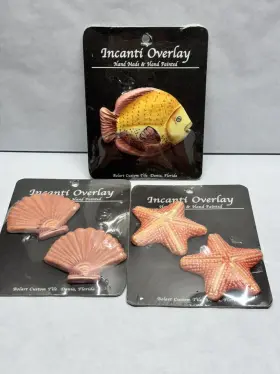 Bolart 643181010835 Custom Tile Tropical Fish Hand Made Painted Set Of 3 Incanti Overlay