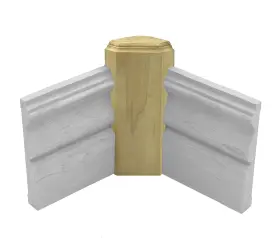 Bonneville Manufacturing 983893190804 1x 3x 6 Poplar Paint Grade Inside Radius Corner Base Block Trim Molding 5