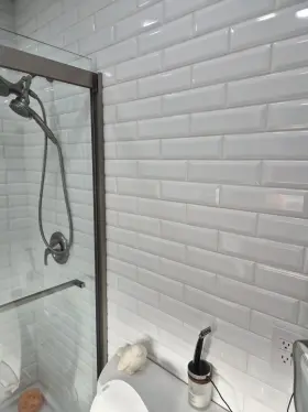1351418 Boutique White Ceramic Subway Wall Tile Beveled Glossy 3x9 60 Pieces Per Box
