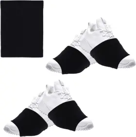 242182 Brand Lustrib 2 Pair Dance Socks Over Shoes Shoe Anti-slip On Smooth Black