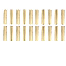 Brand Priaolker 0405 Female To Brass Hex Nut Spacer Screws Standoff M4x20mm Gold