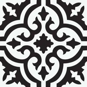 Branded 091212688377 New Parma Peel And Stick Floor Tiles Black Geometric Pattern Semi-gloss Finish