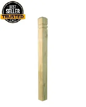 Branded 711181273182 4 Inch X 4.5 Ft. Pressure-treated Wood Deck Post - Double V-groove New