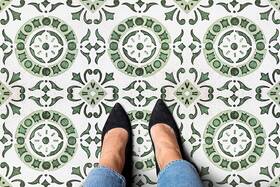 Branded 731199183914 Green Morocco 12 Inch X12 Peel N Stick Self Adhesive Vinyl Floor Tiles