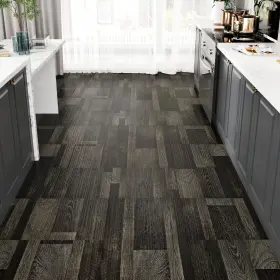 Branded 751501543083 Wallercity Dark Brown Peel And Stick Floor Tile Vinyl Flooring Wood Grain New