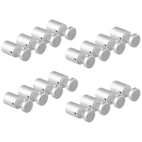 Branded 797427670687 Side Clamp Standoffs 3/4 Inch X 1 Satin Aluminum Edge Grip 16 Pack Sliver