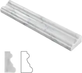Ma37-10p Branded 10 Pcs Carrara White Marble Chair Rail Trim For Luxurious Bathroom Decor