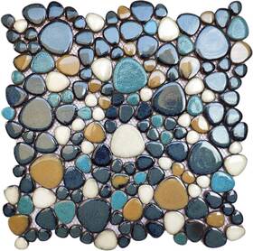 Branded Pt86 Aqua Cobalt Blue Pebble Tile For Stunning Shower Floors And Backsplashes