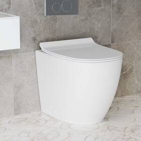 Branded Sm-wk514-01c St. Tropez Back To Wall Concealed Tank Toilet Bowl Bundle In Glossy White