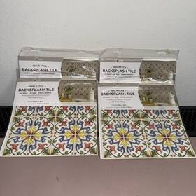 Brewster Home Fashions 091212693104 Peel And Stick Backsplash Tile Tuscan 10x10 4 Pack Grout Wallpops In 16 Total