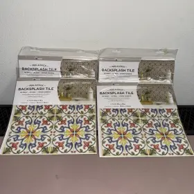 Brewster Home Fashions 091212693104 Peel And Stick Backsplash Tile Tuscan 10x10 4 Pack Grout Wallpops In 16 Total