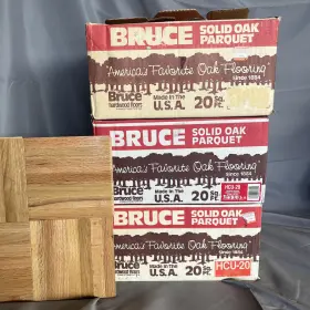 Hcu-20 Bruce Solid Oak Parquet Desert Brown 12x12x5/16 Tongue Groove 58 Pieces