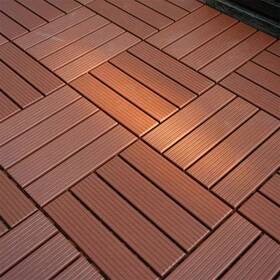 Btmway 744110321531 Dark Brown 1 Ft. X All-weather Plastic Outdoor Interlocking Deck Tiles Str
