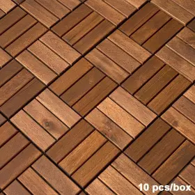 Cxxbn-gi33346w685-tile01 Btmway 1 Ft. X Square Interlocking Acacia Wood Quick Patio Deck Tile Outdoor