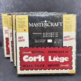 Canadian Tire 047348102409 New Vintage Mcm Cork Wall Tiles 12 Inch X 16 Sq Ft Spain Adhesive Dark Brown