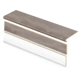 01c077717 Cap A Tread Vinyl Stair 47 Inch Lx12.15 W Wood Look Indoor Reversible Riser Kit