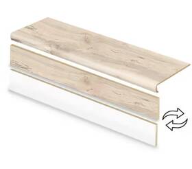 Cap A Tread 01d-ca78096 2 Pack Vinyl Overlay Stair And Reversible Riser Kit Navarra Mapl