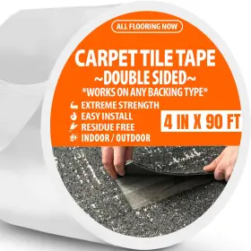 69a2074f67c8ab27d495f367 Carpettiletape.com Carpet Tile Tape Wide Double Sided 4in X 90ft Heavy Duty Reinforced Web Mesh &