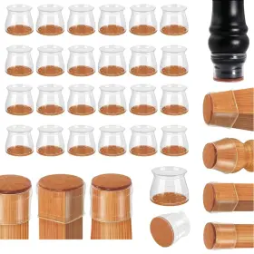 Casamax 796520736276 Chair Leg Floor Protectors Silicone Caps Cups And Sliders With Felt Pads