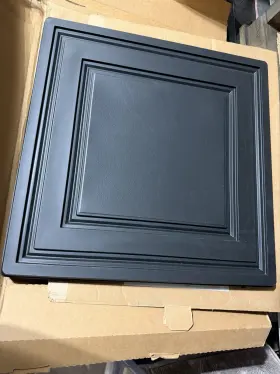 V1-str-22bko-40 Ceilume Stratford Fire-rated Black Ceiling Tiles 24x24 40-pack