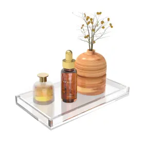 20220629 Cilinta Vanity Tray 8mm Thicken Clear Acrylic Organizer 10.5 6 Inch For Bathroom S