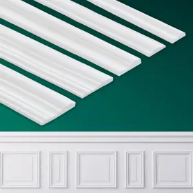 Bjk-3mx2.3cm Coengwui Peel And Stick Wall Molding Chair Rail Wainscoting Panel Finish Tr