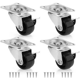 Pp0104bkbr Cofufu 1 Inch Low Profile Caster Polypropylene Wheels Set Of 4 No Noise Casters For Fur