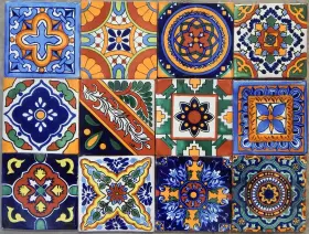 40-6x6-10d Color Y Tradici N 40 Mexican Talavera Tiles Hand Painted 6 Inch X6 Stairs Backsplash 10 Designs