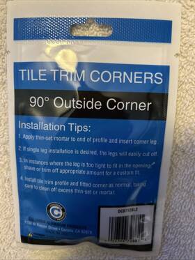 Columbia Aluminum Products Oc8712bl2 15-2pk Trimmaster Bullnose Outside Corner Tile Edging Trim Black 3/8