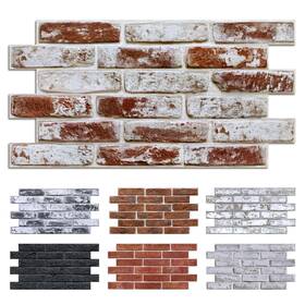 Commomy Com-c202 Faux Brick 3d Wall Panels - 12 Pcs Of 22.8 Inch X 11.8 Thin And Urltralight Pvc